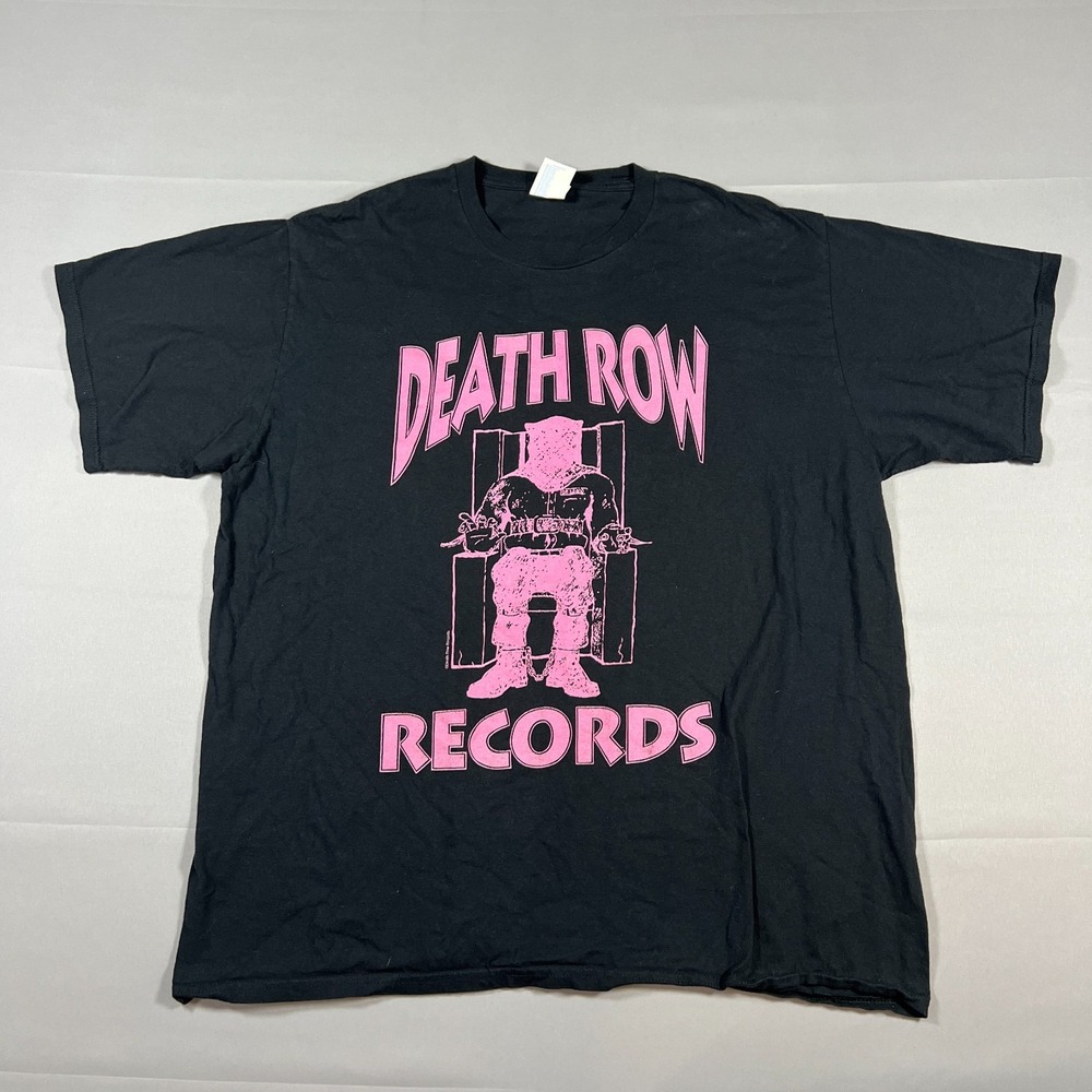 Port & Company Death Row Records T Shirt Mens XL Black Cotton Graphic Crew Neck